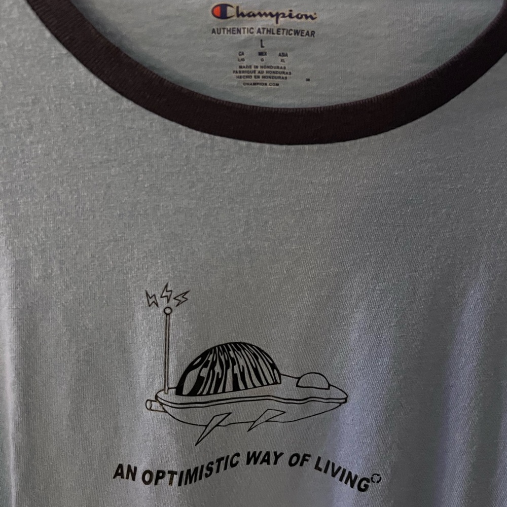 Champion ringer-tee with graphic on front